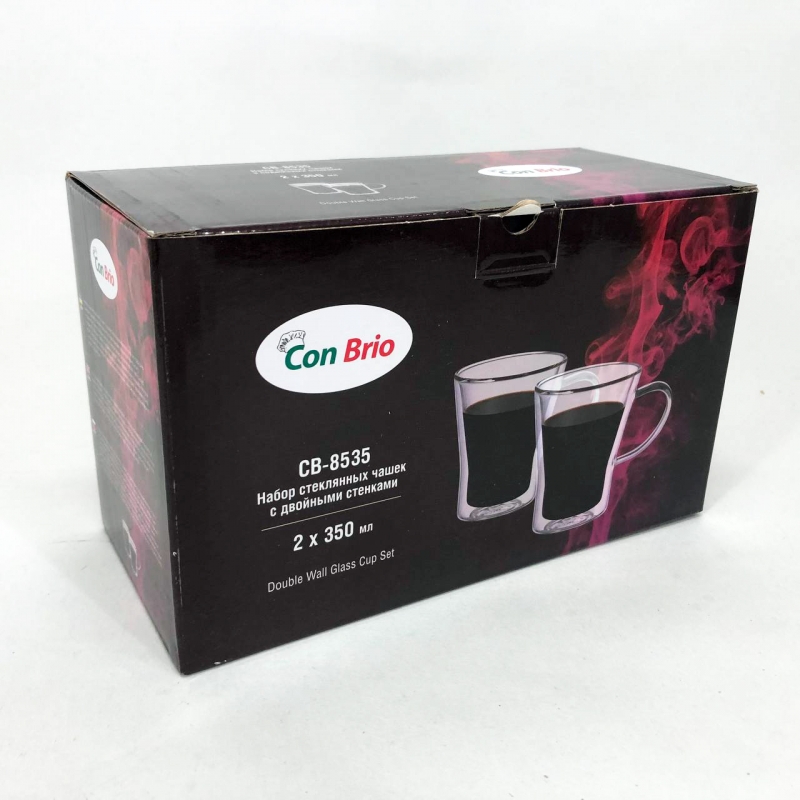 Чашки Con Brio CB-8535-2 скляні з подвійним дном 2 шт. 350 мл (tf5106) - фото 10 Чашки Con Brio CB-8535-2 скляні з подвійним дном 2 шт. 350 мл (tf5106) - фото 10