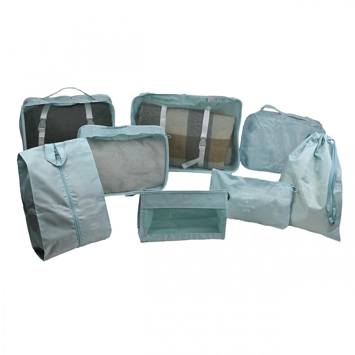 Комплект дорожніх органайзерів з нейлону 8в1 для валізи/рюкзака та ручної поклажі Блакитний (КДО-40-15) - фото 5 Комплект дорожніх органайзерів з нейлону 8в1 для валізи/рюкзака та ручної поклажі Блакитний (КДО-40-15) - фото 5