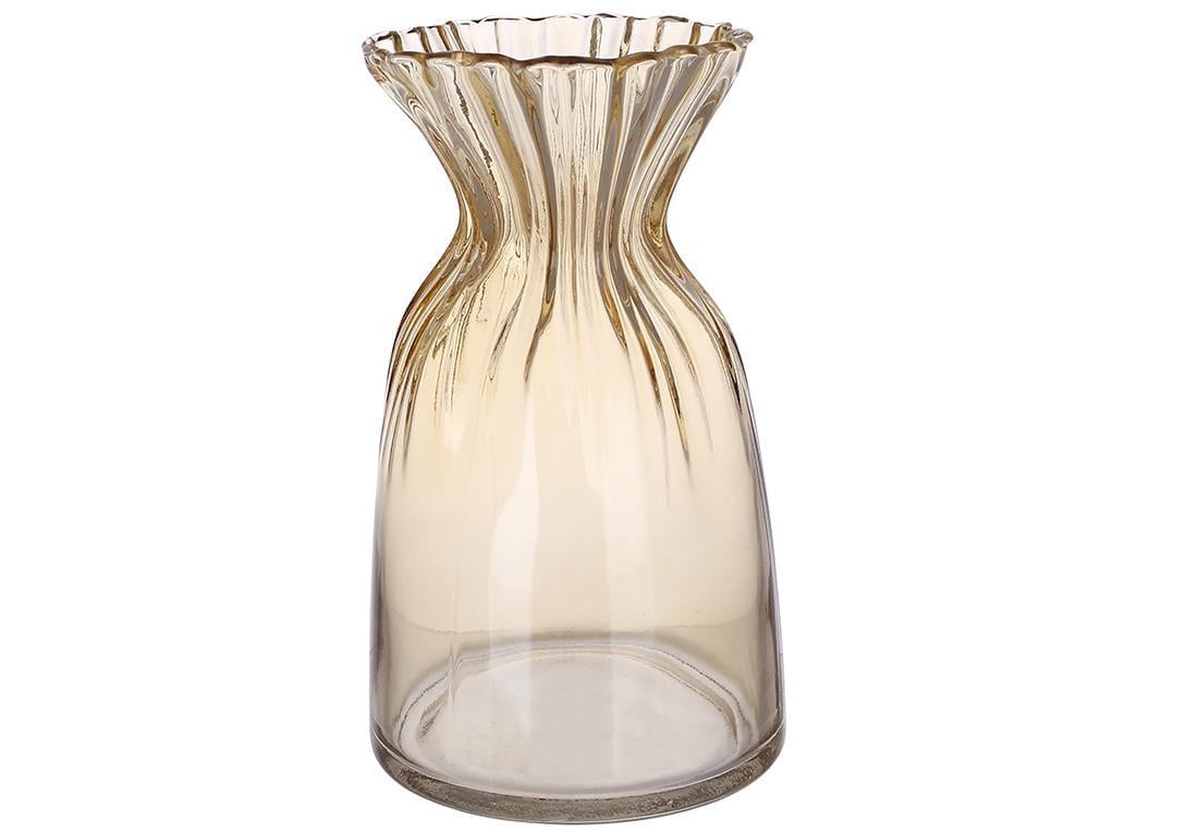 Ваза стеклянная BonaDi Грейс 20,5 см Амбер (591-389)