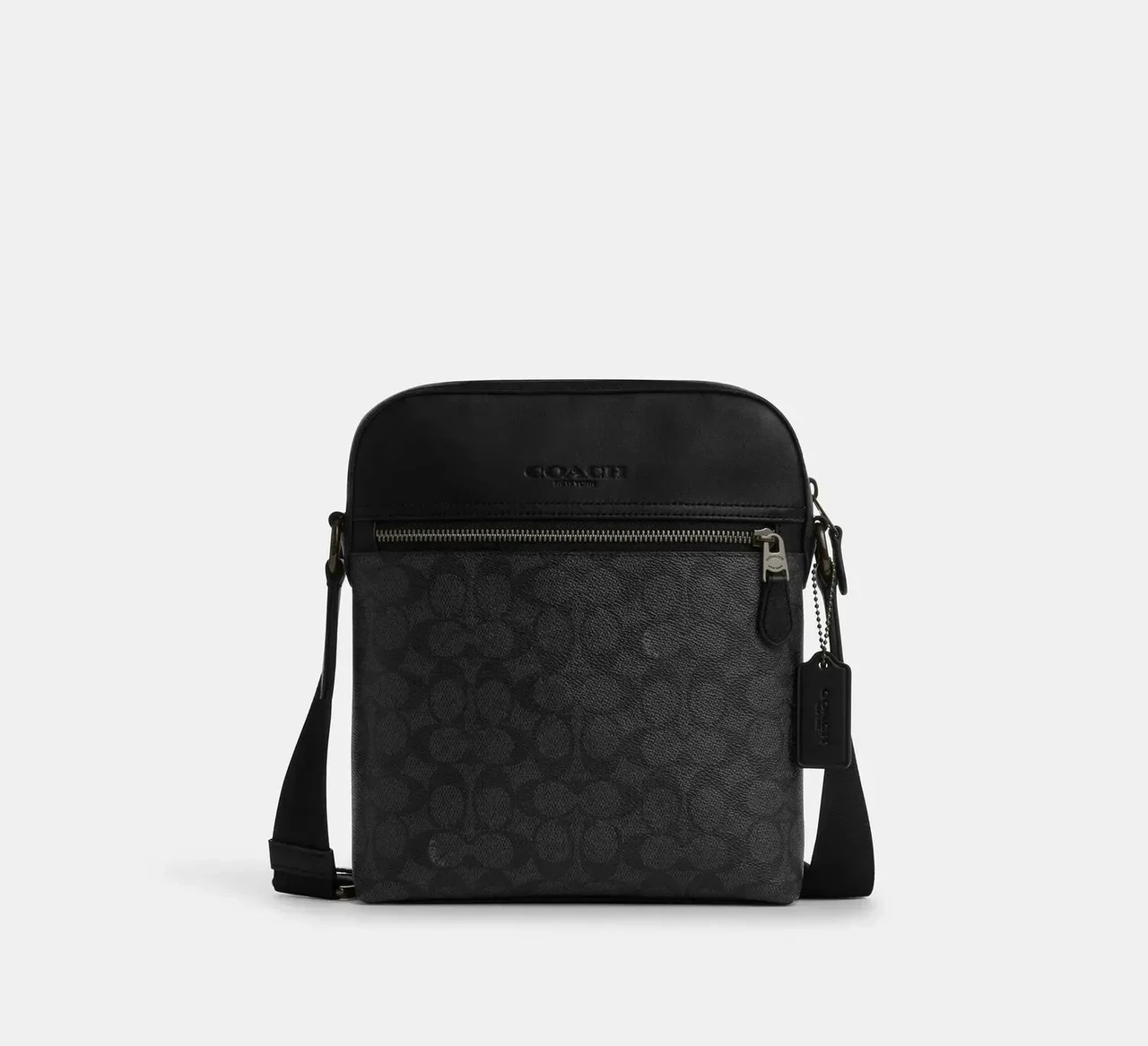 Сумка мужская кожаная Coach Houston Flight Bag In Signature Canvas