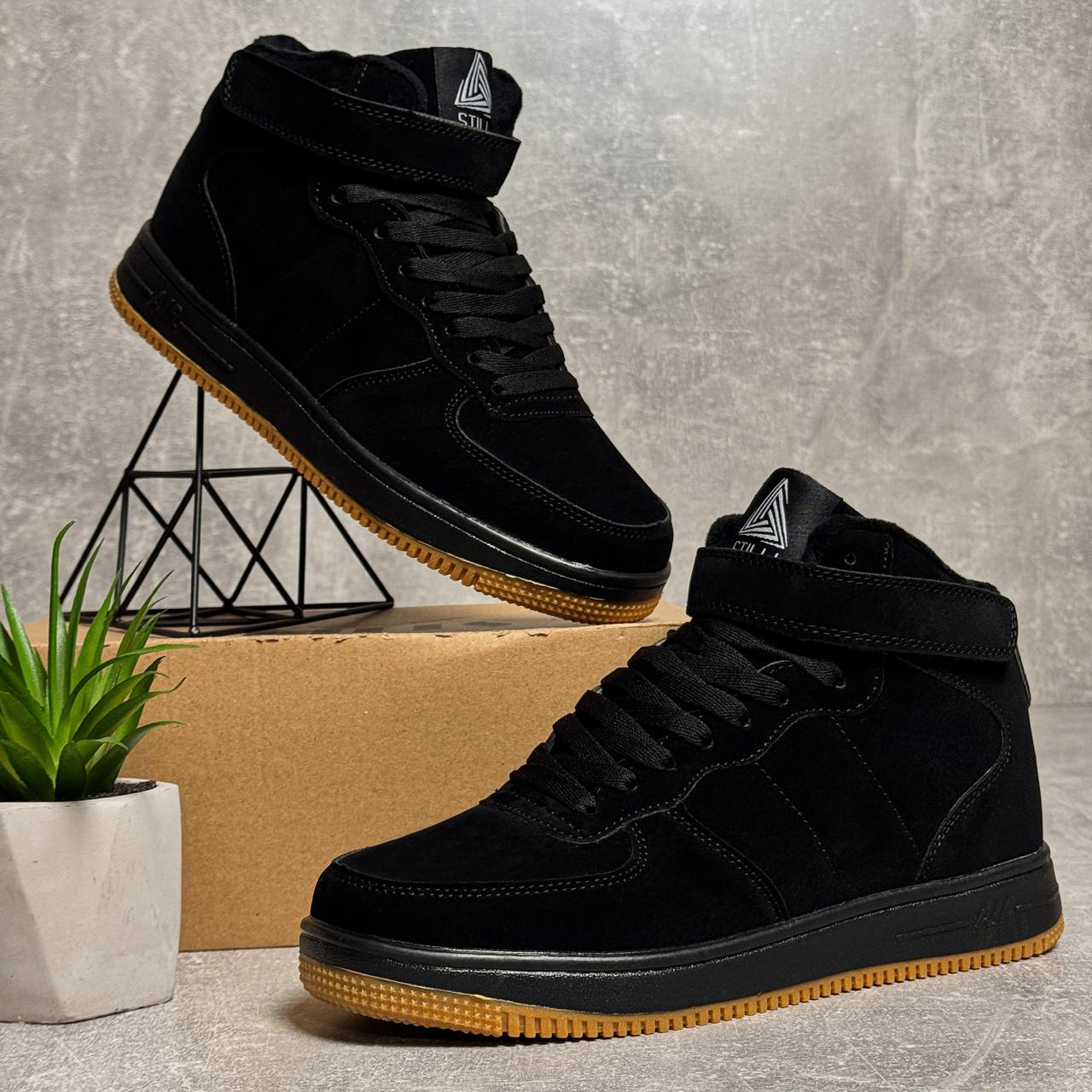 Кроссовки мужские зимние Winter New эко-замша р. 45 Черный (30766615)