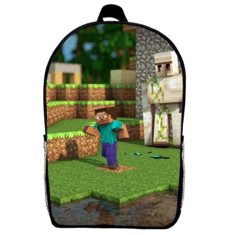 Школьный рюкзак с принтом Minecraft М013 39х27х14 см 14 л Черный (2305187672)