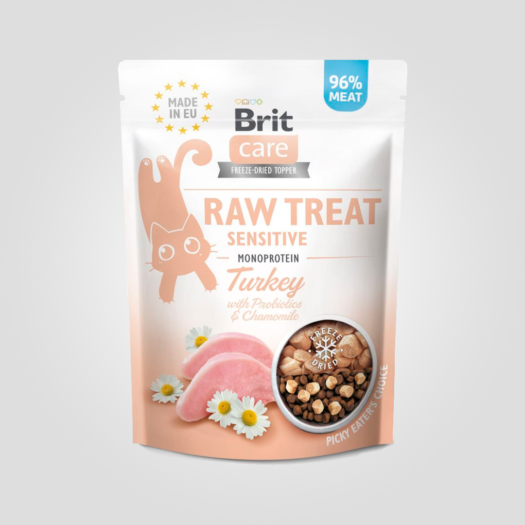 Ласощі для котів Brit Raw Treat Sensitive Freeze-dried з індичкою 40 г (2224563758)