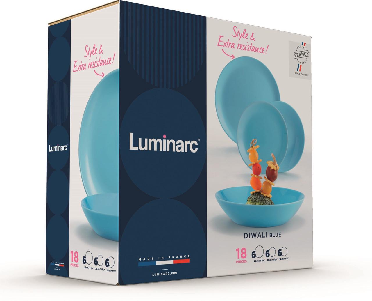 ᐉ Сервіз Luminarc Diwali Light Blue 18 пр P2962 • Краща ціна в Києві Україні • Купити в Епіцентр 4363