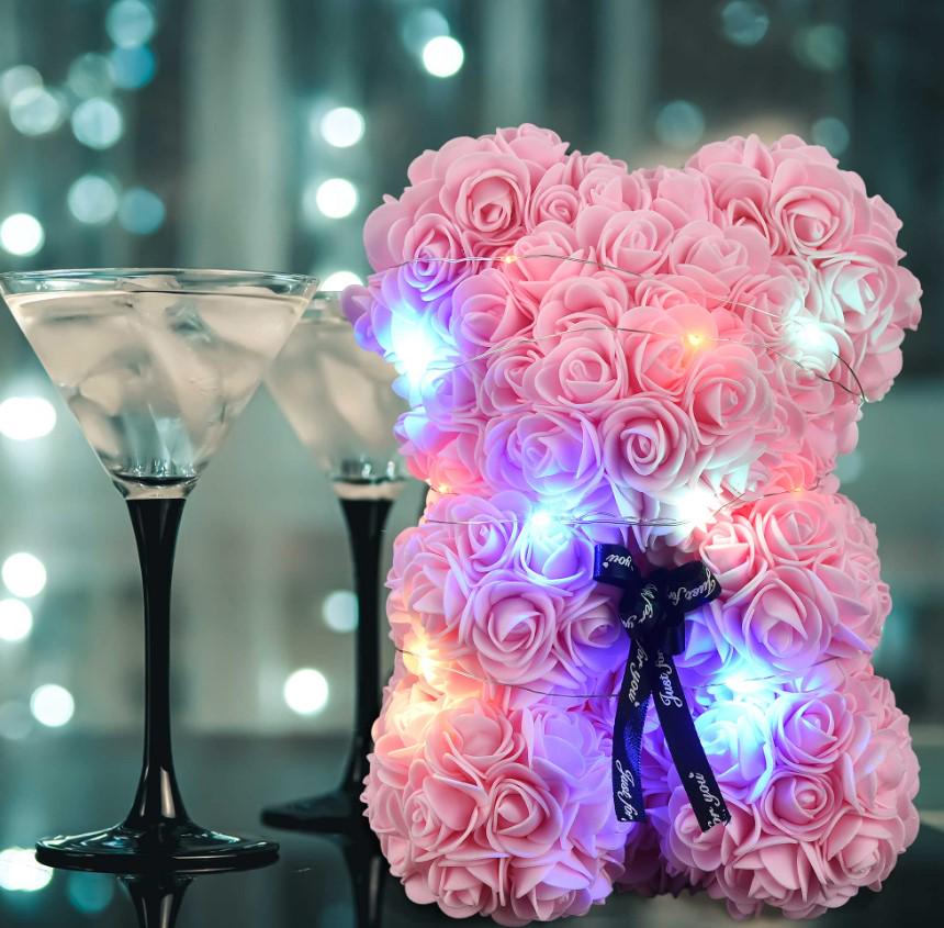 Мишка из роз 3D Teddy Flower с подсветкой 25 см Розовый (2104618745) - фото 4 Мишка из роз 3D Teddy Flower с подсветкой 25 см Розовый (2104618745) - фото 4