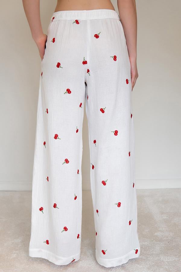 Штани з вишивкою Forli з мусліну Cherry M/L (ML0084-38-09) - фото 3 Штани з вишивкою Forli з мусліну Cherry M/L (ML0084-38-09) - фото 3