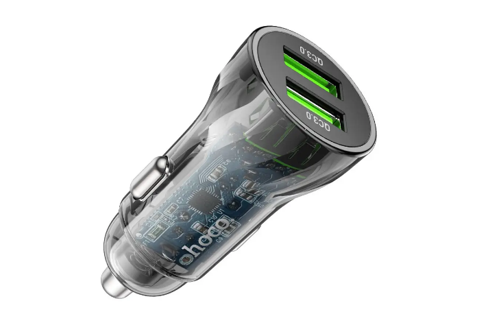 Автомобильное зарядное устройство Hoco Transparent Discovery Edition Dual Port Z47 QC/PD 30W 3A Black (11870383)