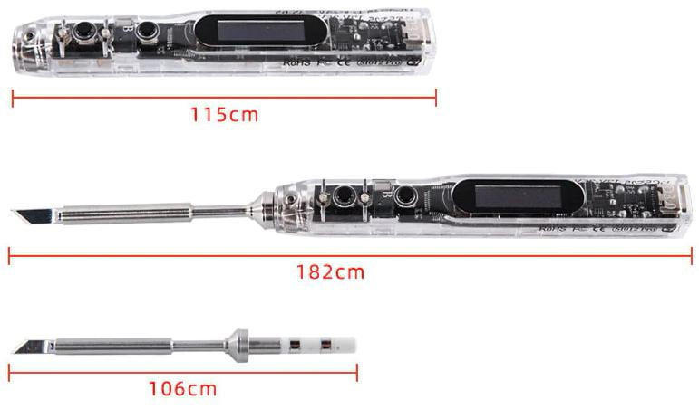 Паяльник портативний Sequre SI012 Pro Max OLED TS-BC2 24 В 75 Вт (ART-13679) - фото 5