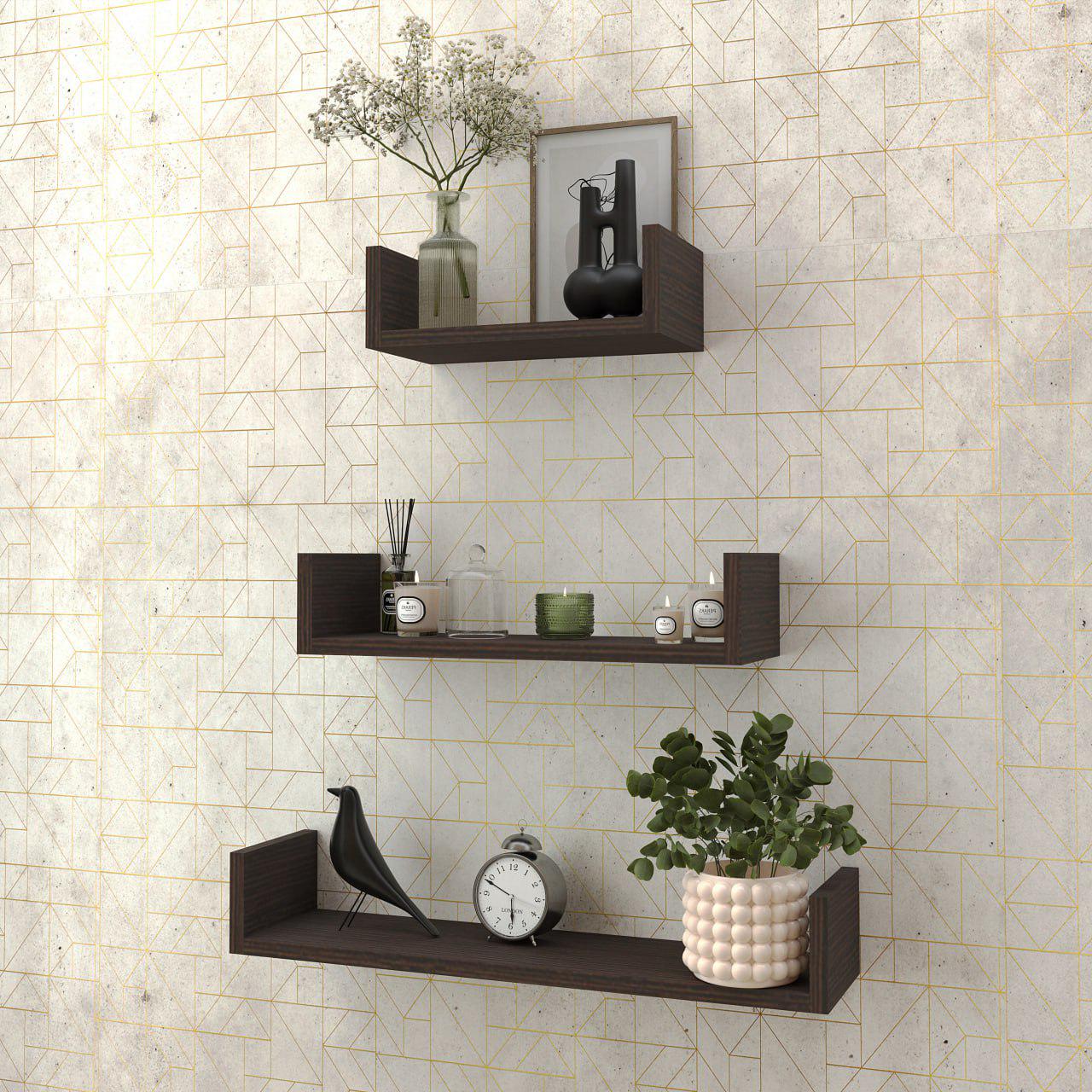 Набор полочек настенных 60х45х30 см 3 шт. Венге (GT-37)