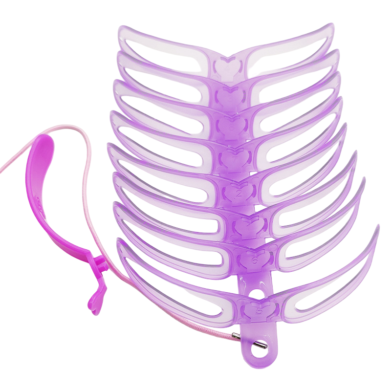 Трафареты для бровей 8 форм с фиксатором для макияжа и коррекции Фиолетовый (R9690)
