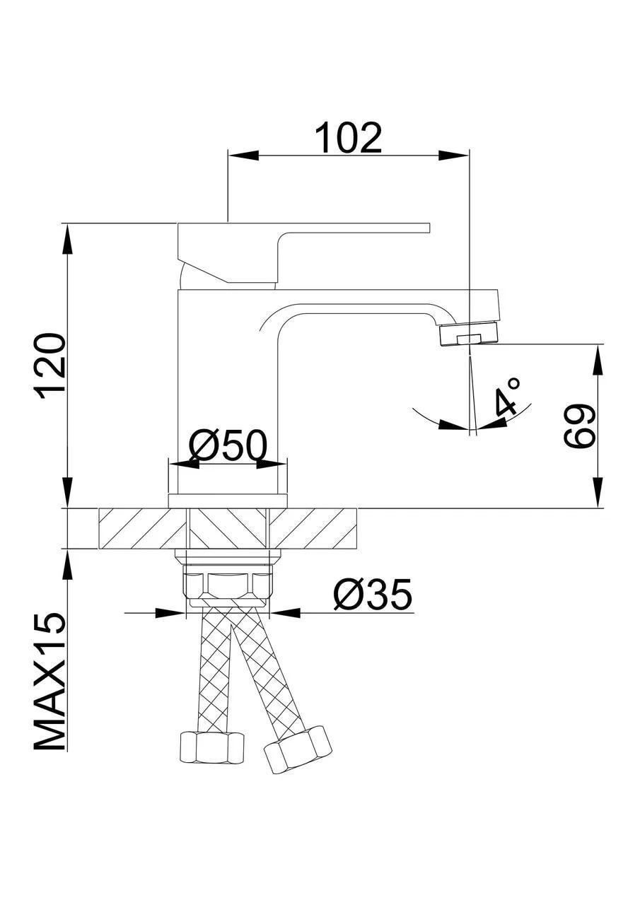 Змішувач для умивальника Frap F1041 Білий/Хром (1033657) - фото 2