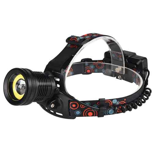 Фонарь налобный аккумуляторный BL-A19-GT200/COB 2x18650 Black (584405)