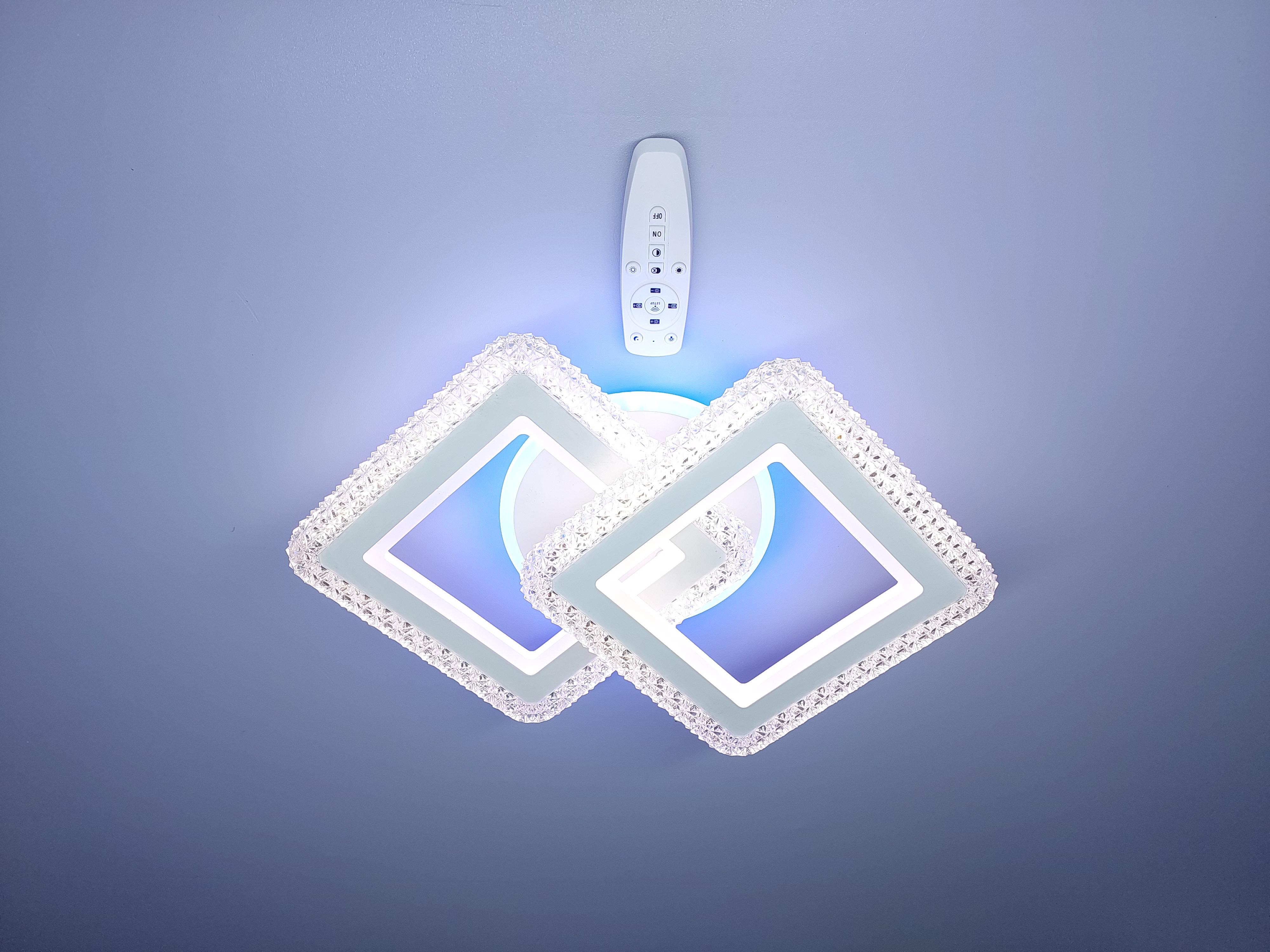 Люстра светодиодная и пультом 81/1+1 WH+RGB с подсветкой 100/18W Белый (18205288)