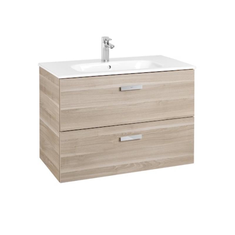 Тумба підвісна з умивальником Roca VICTORIA BASIC 80 см Береза (49486)