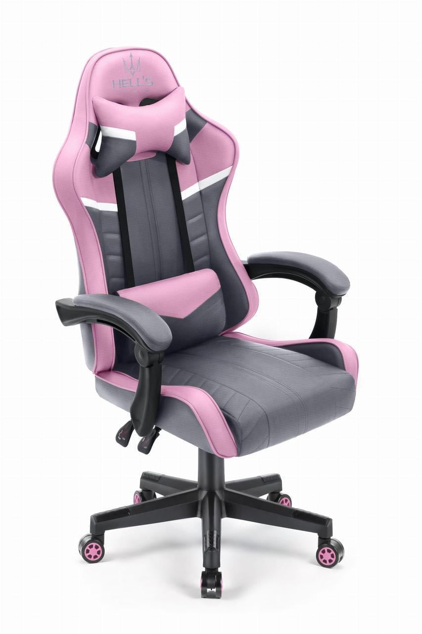 Крісло комп'ютерне Hell's Chair HC-1004 тканина Pink/Grey (2761306604) Крісло комп'ютерне Hell's Chair HC-1004 тканина Pink/Grey (2761306604)