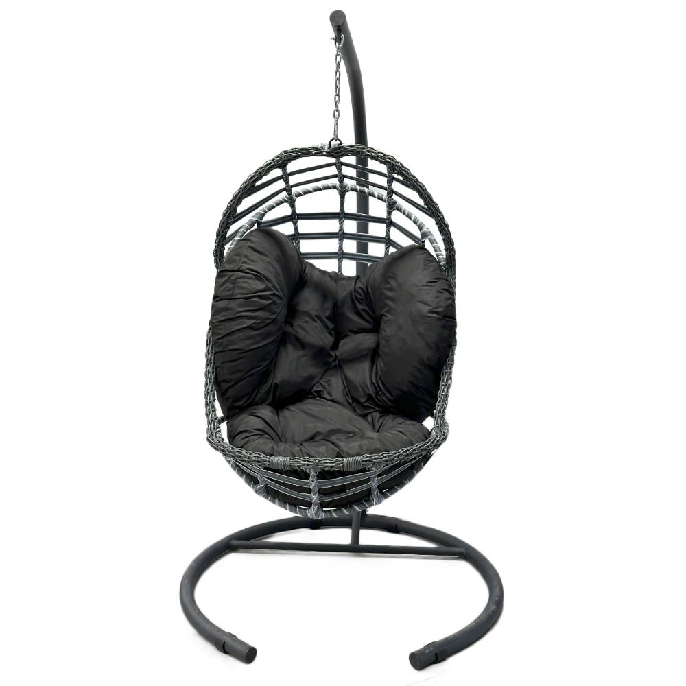 Кресло кокон подвесное SNMZ GRANADA из искусственного ротанга Серый