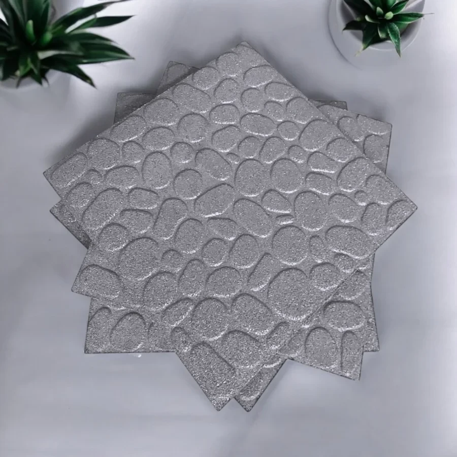 Резиновая плитка Галька 500х500х30 мм Серый (2562227315) - фото 2