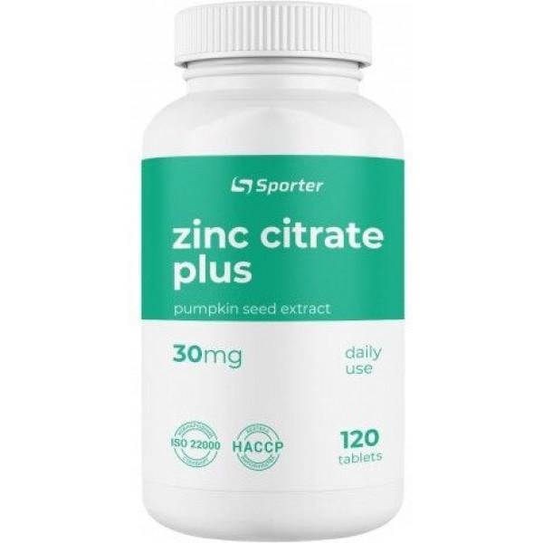 Мінерали Sporter Zinc 30 citrate plus 120 капсул