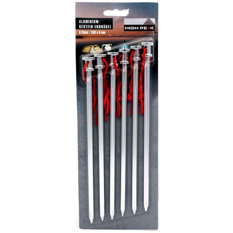 Колышки High Peak Alloy Rock Peg 23 см 6 шт. Silver (42232)