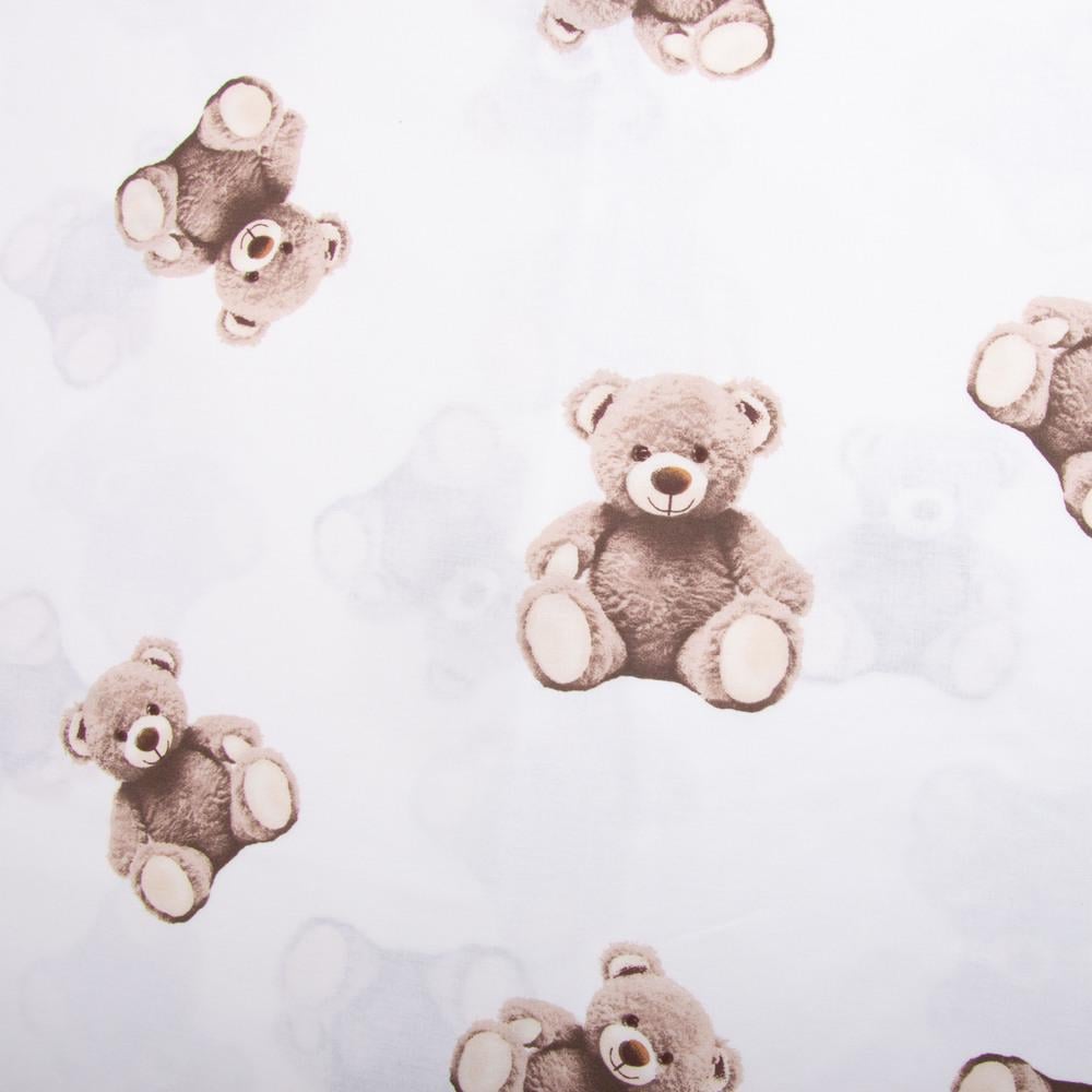 Тканина бязь ранфорс для постільної білизни 8110 v-10 Ведмежата 130 гр/м2 240 см Бежевий (27208)