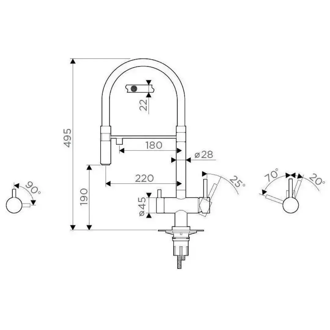 Змішувач для кухні Wezer TOP4-01 під фільтр Сатиновий (SQ-1044953) - фото 2 Змішувач для кухні Wezer TOP4-01 під фільтр Сатиновий (SQ-1044953) - фото 2