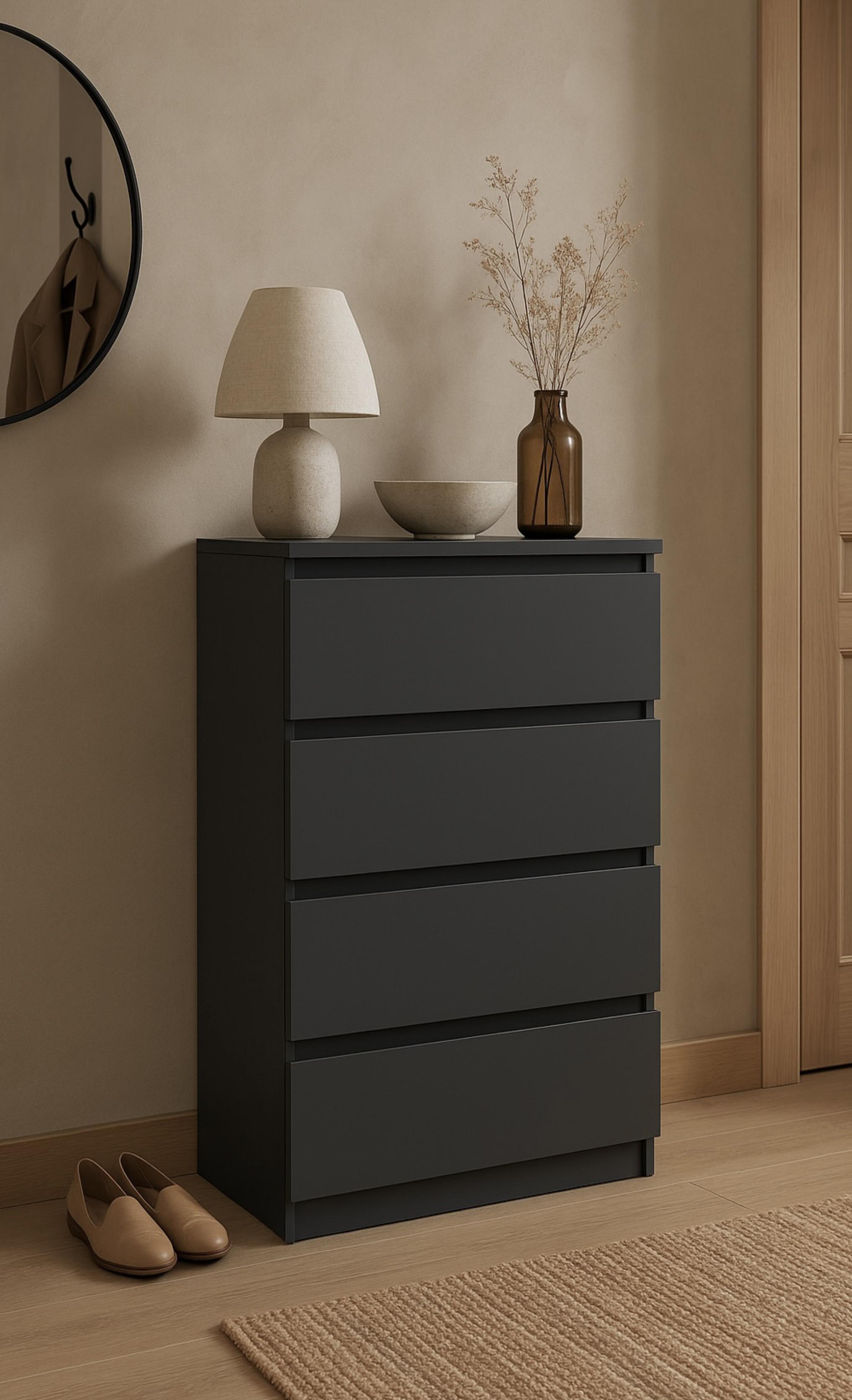 Комод MEBEX на 4 шухляди 60х40х100 см Сірий темний (VM4B600DG) - фото 1 Комод MEBEX на 4 шухляди 60х40х100 см Сірий темний (VM4B600DG) - фото 1