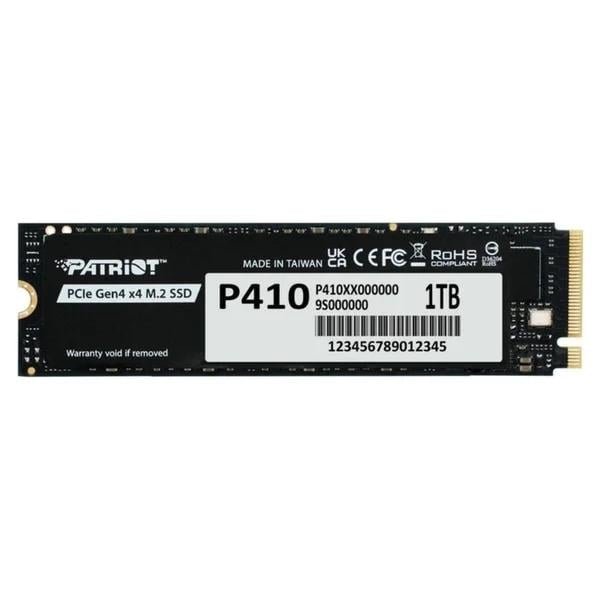 Накопитель SSD M.2 Patriot P410 1 Тб PCIe Gen4x4 NVMe 2280 3D NAND TLC Black (P410P1TBM28H)