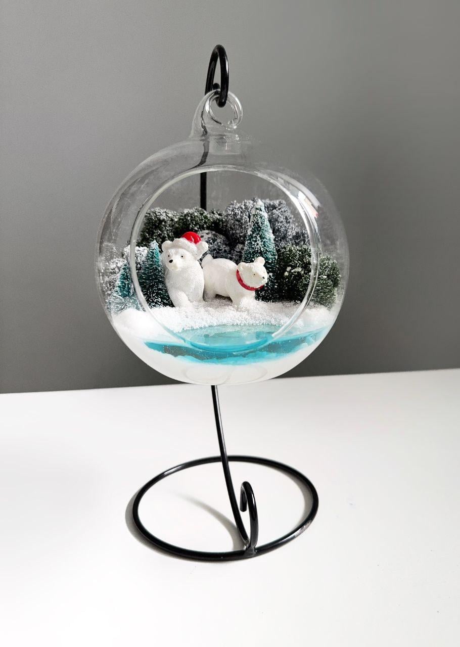 Моссариум подвесной с медведями 10х23 см