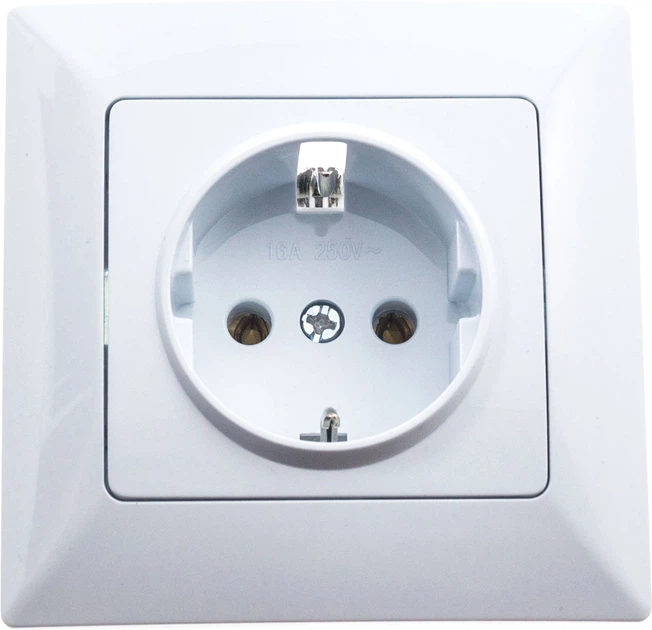 Розетка встроенная Quantum Beata одинарная с заземлением 16A Белый (4012)