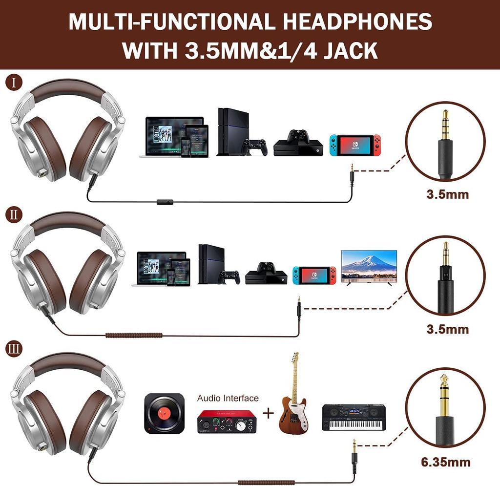 Навушники бездротові Накладні OneOdio A70 з мікрофоном Сірий (30469729) - фото 10