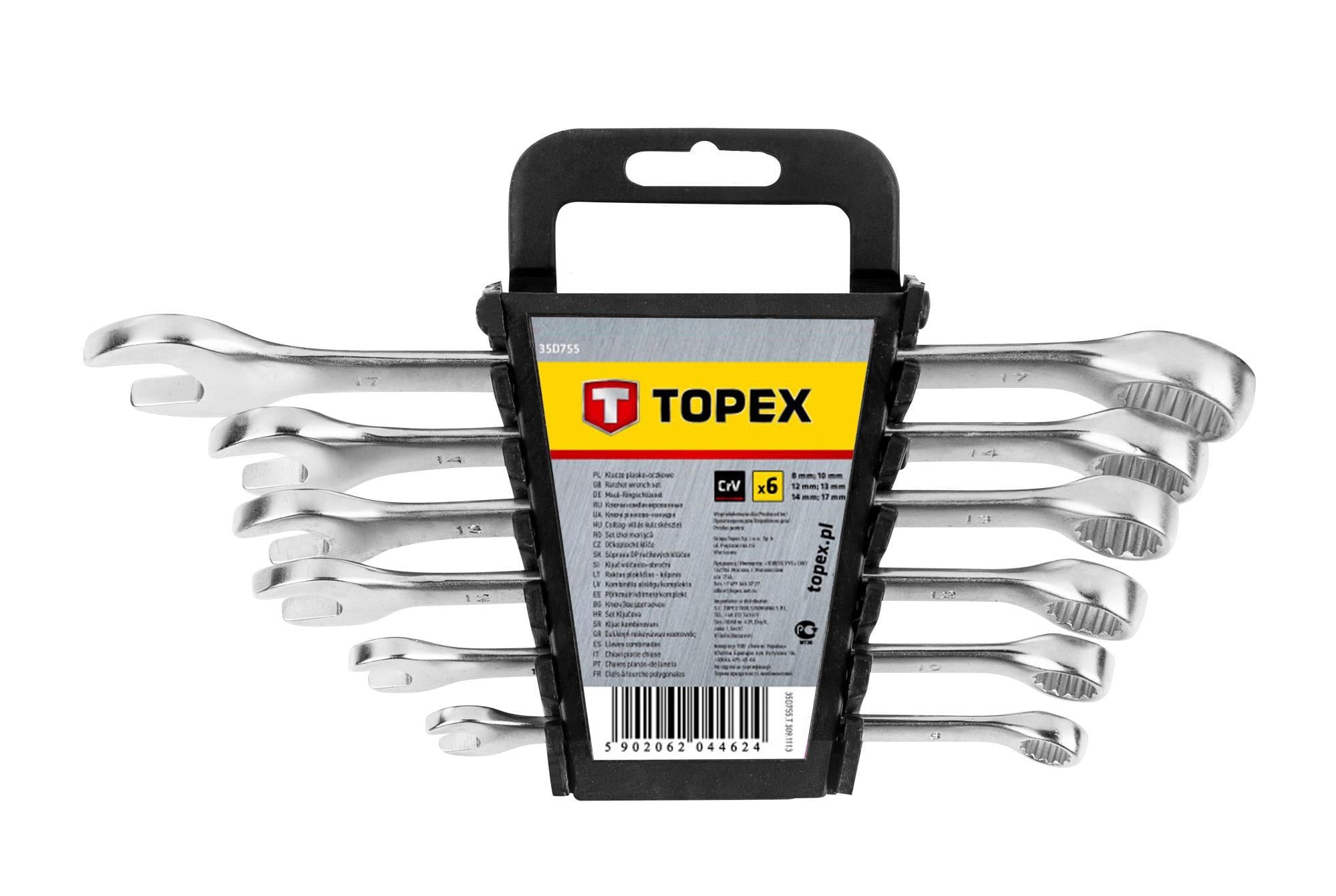 Набор комбинированных ключей TOPEX 8-17 мм 6 шт. (26500) Набор комбинированных ключей TOPEX 8-17 мм 6 шт. (26500)
