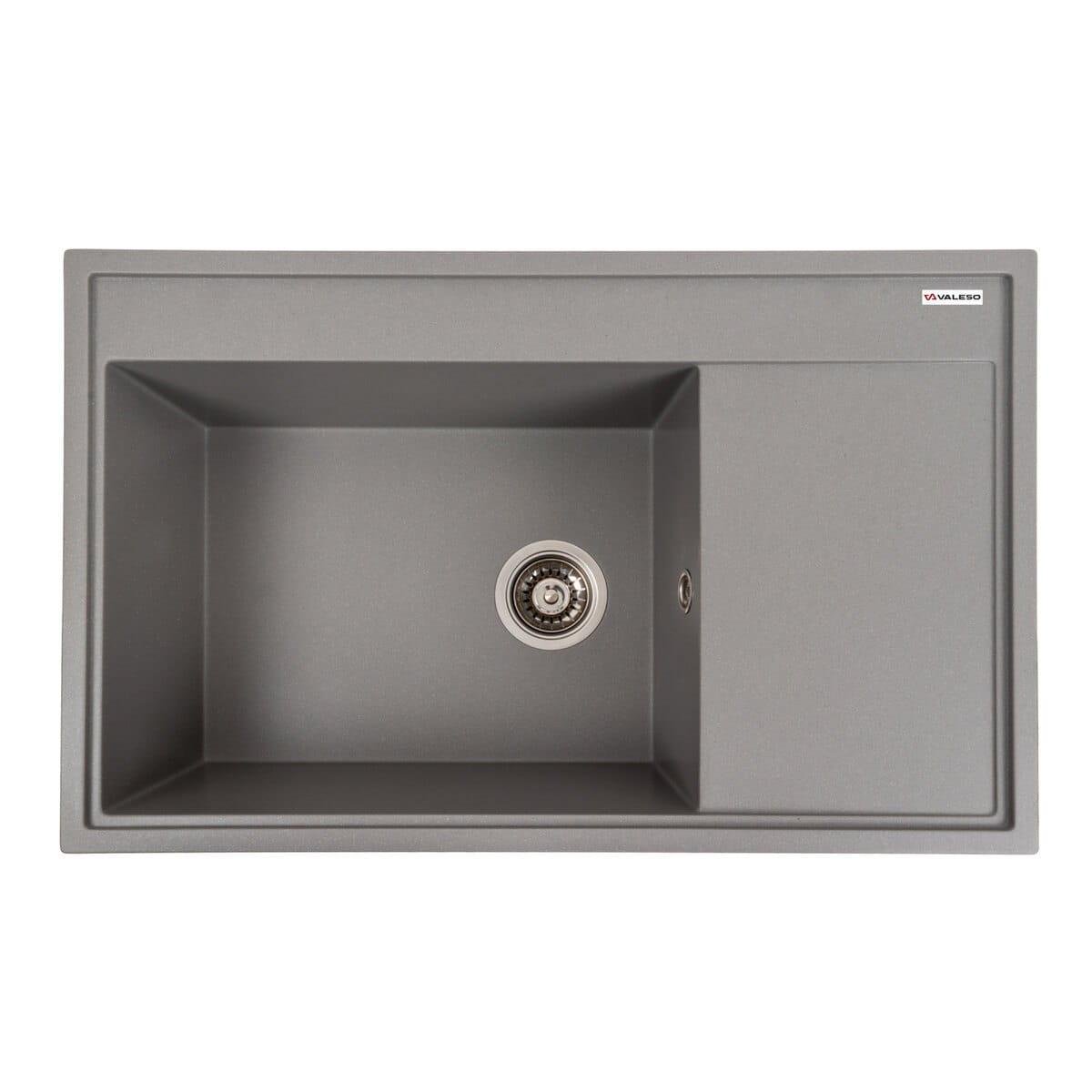 Мойка гранитная Valeso Azurit 790х500 врезная прямоугольная Серый муссон матовый (PLTM-SP000047821)