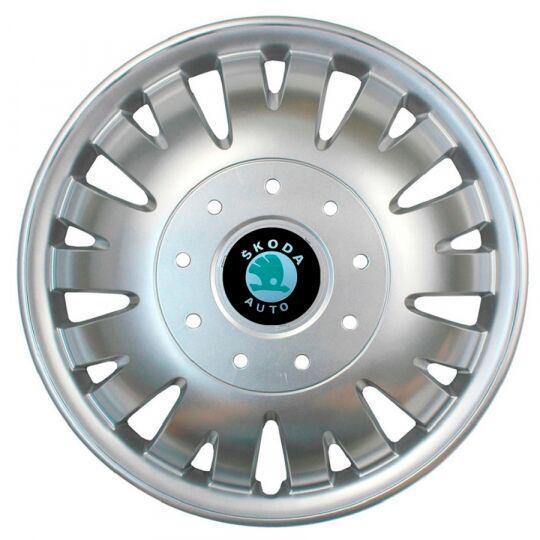 Автомобильные колпаки SKS 410 R16 с логотипом Skoda 4 шт. Серебристый