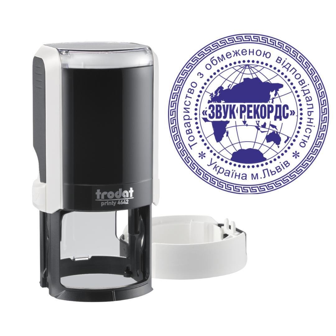 Печать ТОВ на автоматическом оснащении Trodat Printy 4642 с колпачком Белый (ООО7/4642/W)