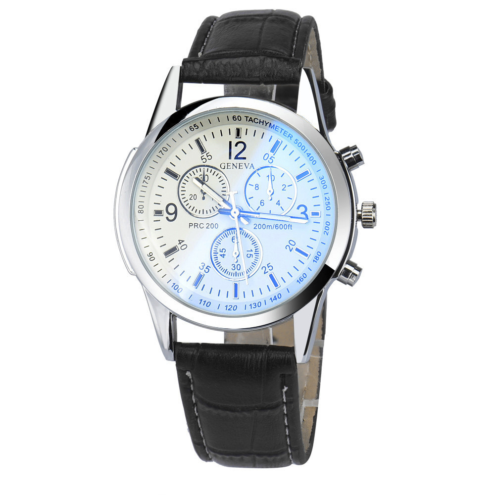 Мужские часы Geneva White BL с черным ремешком (725048667) Мужские часы Geneva White BL с черным ремешком (725048667)