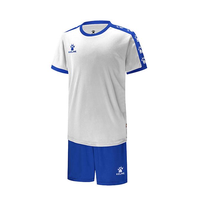 Комплект футбольной формы детский Kelme Collegue к/р р. 150 Белый/Синий