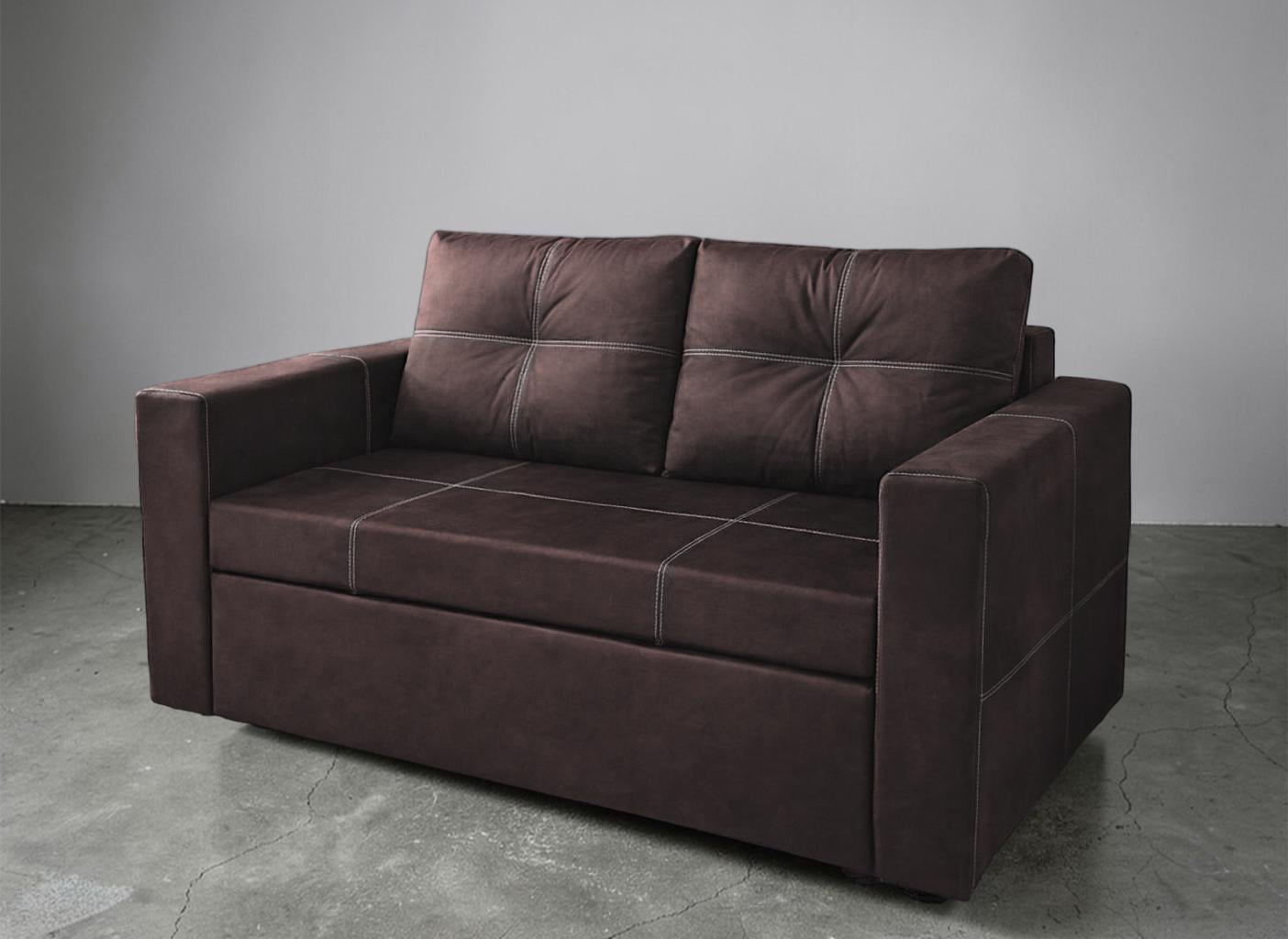 Диван раскладной прямой Tobi Sho Аркс велюр 150x93 см Шоколадный (Chocolate)