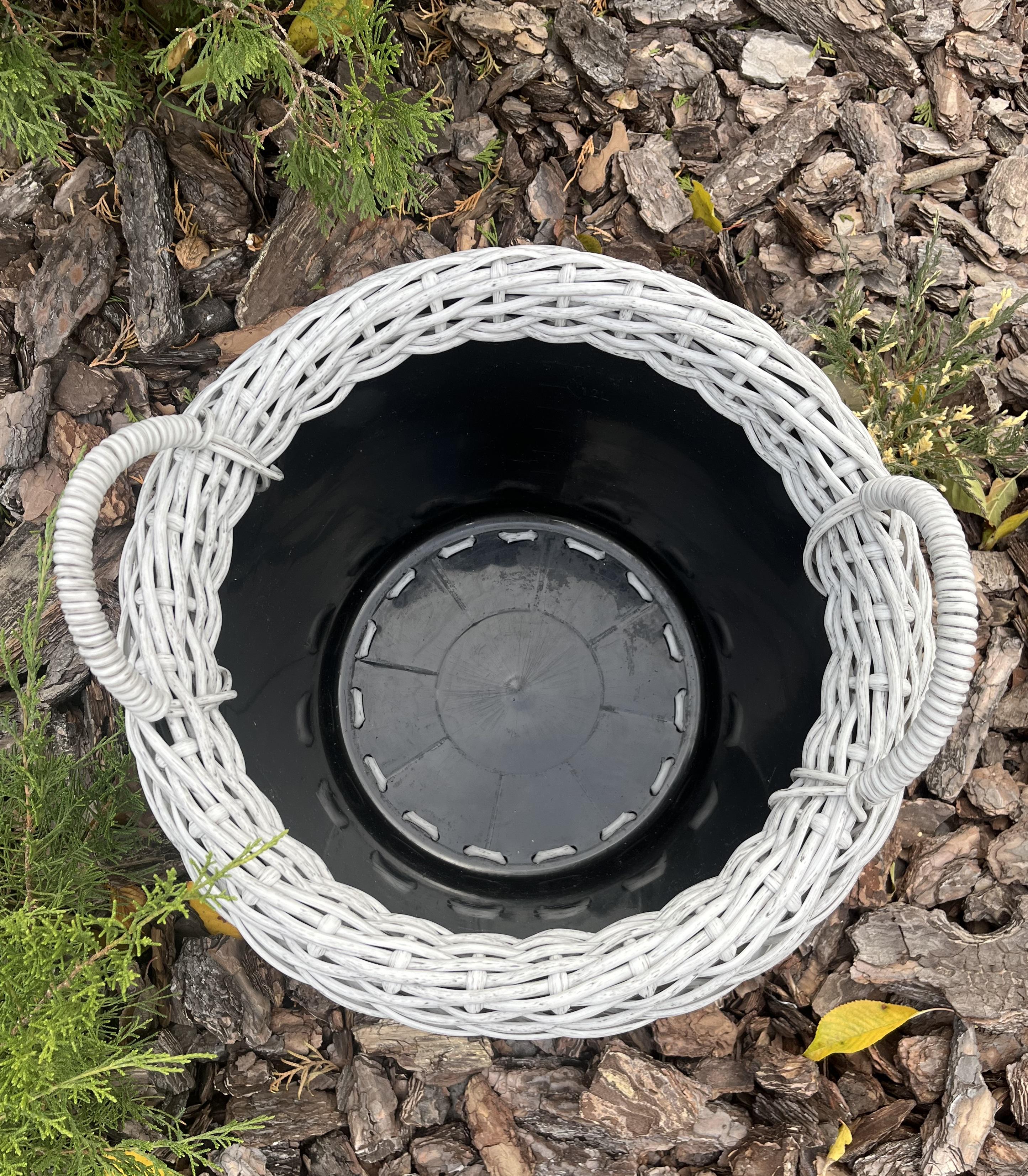 Кашпо для квітів з ручками зі штучного ротанга 20 л Дровник Сіра береза (27922834) - фото 2 Кашпо для квітів з ручками зі штучного ротанга 20 л Дровник Сіра береза (27922834) - фото 2