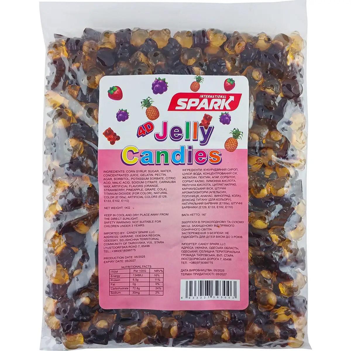 Конфеты желейные Jelly Candies Мишки 4D с начинкой Круги 1 кг (32466610)