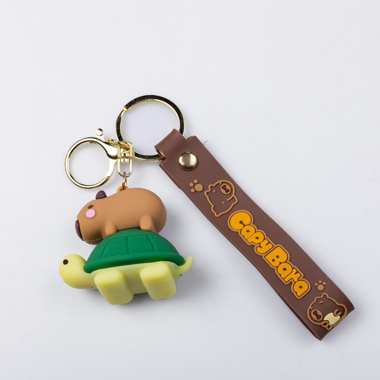 Брелок для ключей Капибара на черепахе 5х3х4 см (HP-55-24TURT)