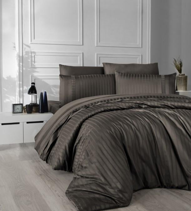 Постельное белье First Choice New trend делюкс сатин евро Brown Постельное белье First Choice New trend делюкс сатин евро Brown