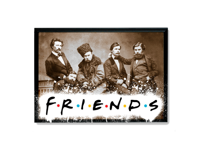 Картина Vidro "Friends" в тонкій сосновій рамі 53х73 см (00030)