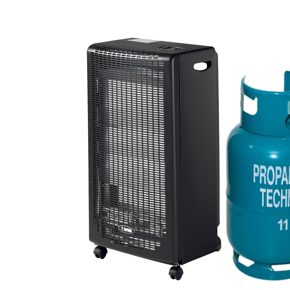 Каталитический газовый обогреватель Bartolini Primavera Nero 2,9 кВт с газовым баллоном Черный (MHS-PVZL300-27L)