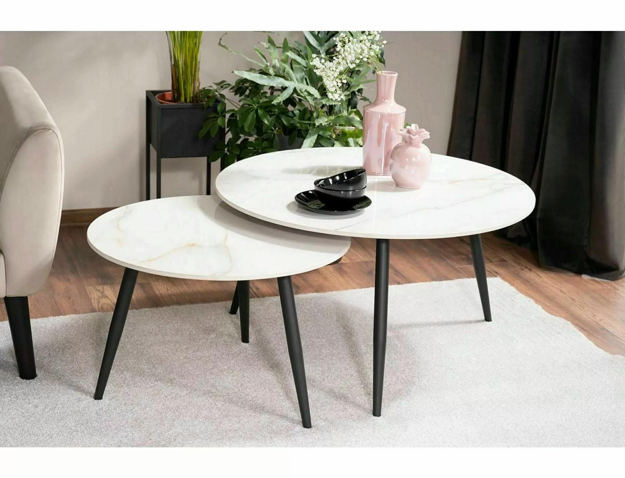 Журнальный столик Signal KORA D комплект 80/60 см Черный матовый/Белый (KORADBC) - фото 9 Журнальный столик Signal KORA D комплект 80/60 см Черный матовый/Белый (KORADBC) - фото 9