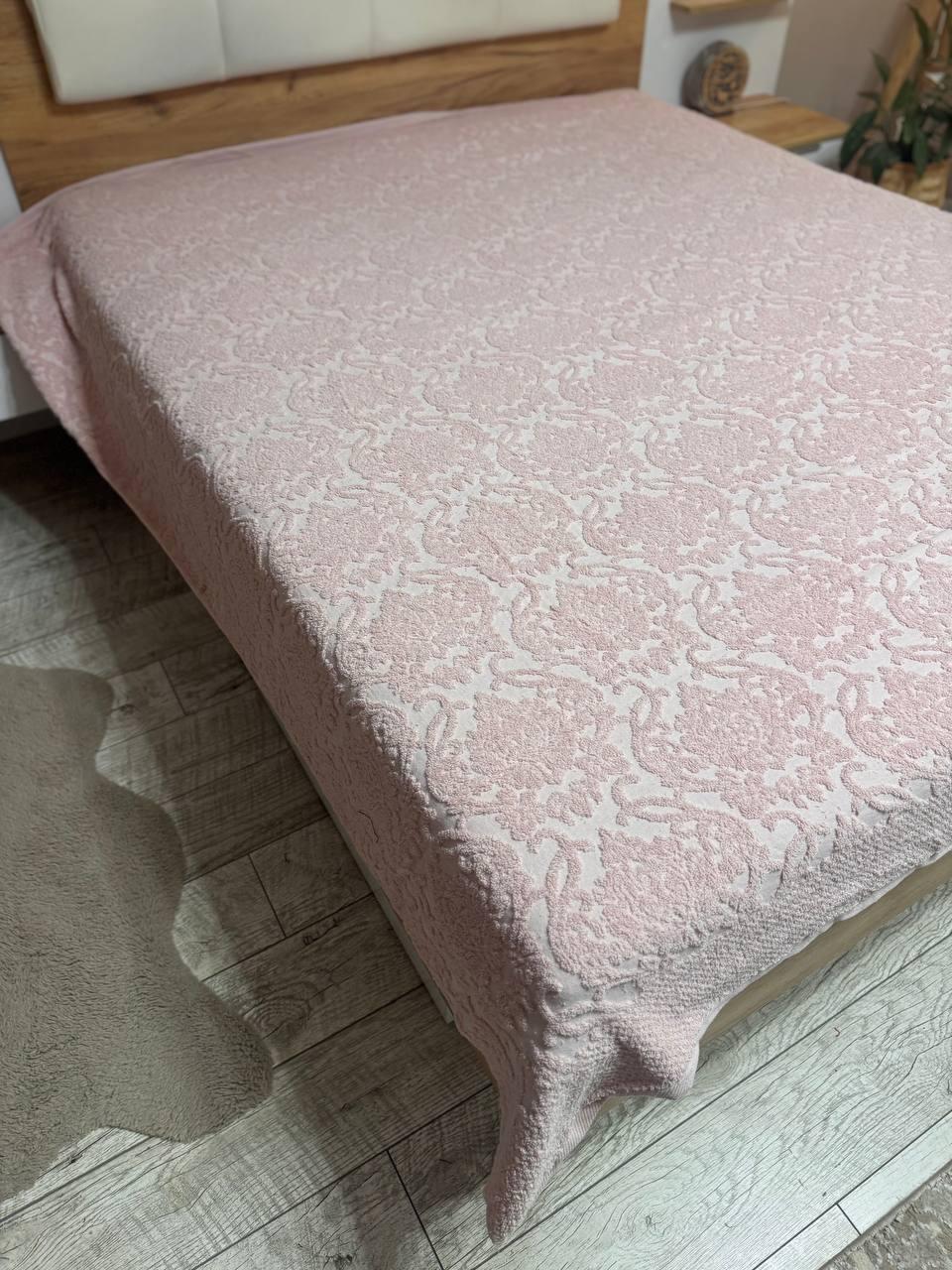 Покривало-простирадло махрове євро 200х220 см Рожевий (П4К-Al-mahr-pro-004) - фото 3 Покривало-простирадло махрове євро 200х220 см Рожевий (П4К-Al-mahr-pro-004) - фото 3