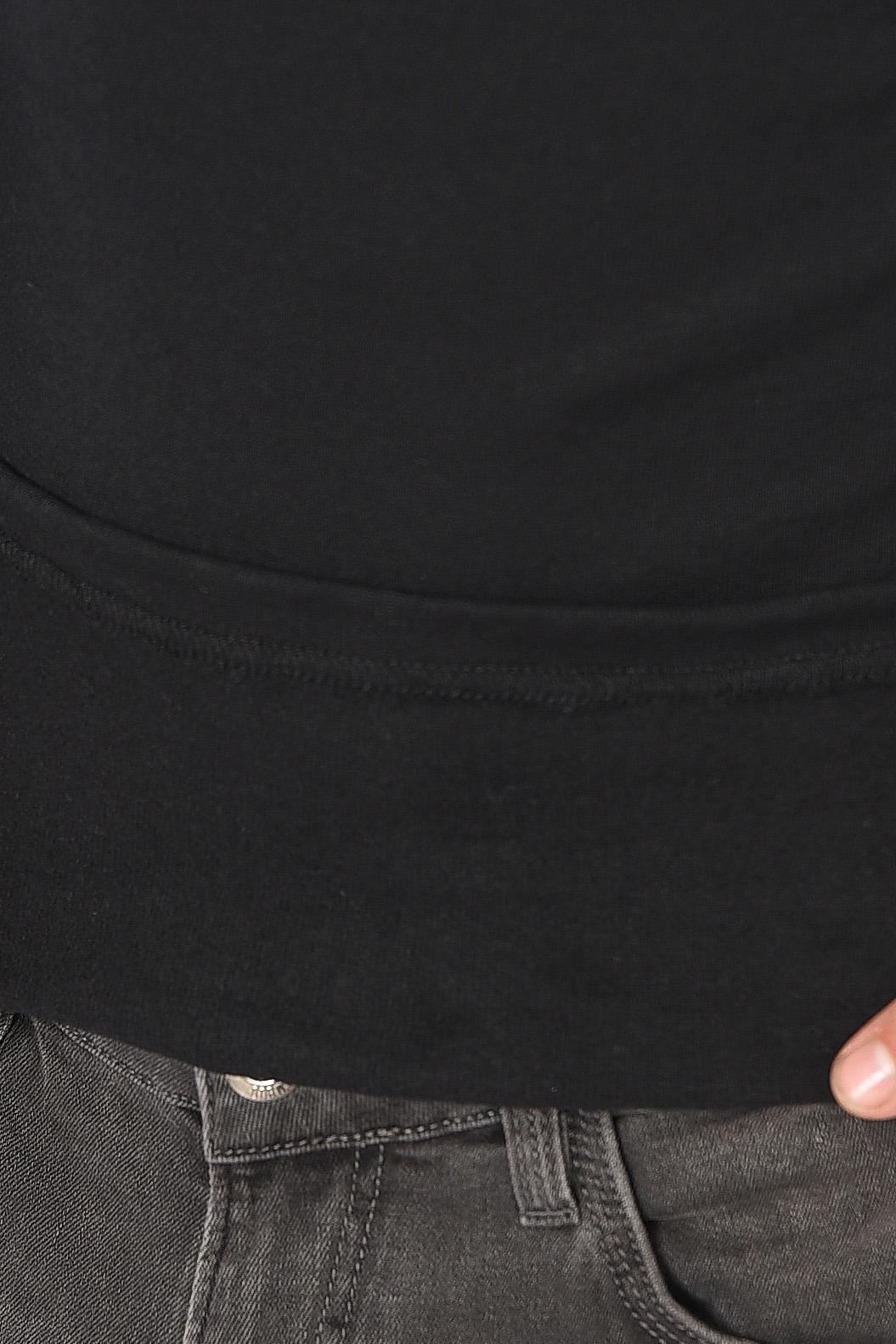 Гольф мужской однотонный на флисе S Черный (194212) - фото 4