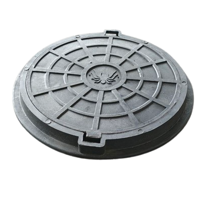 Люк канализационный полимерпесчаный ВОЮС Паутинка садовый 19 кг Черный (voys10nw)