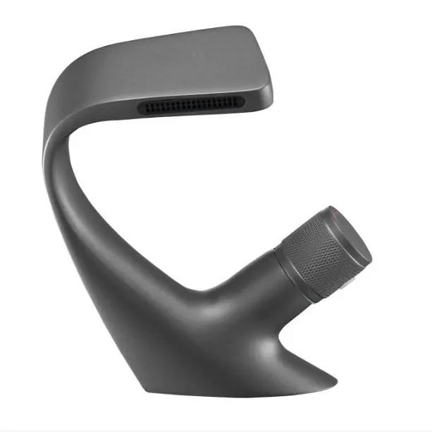 Змішувач дизайнерський для умивальника з латуні з водоспадом для раковини з 1 вентелем Сірий - фото 1