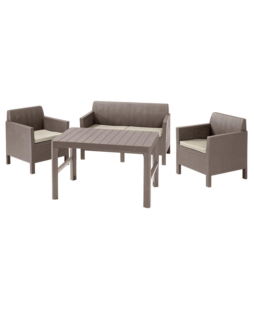 Комплект садових меблів Keter Orlando Set + Lyon table Капучино (232297)