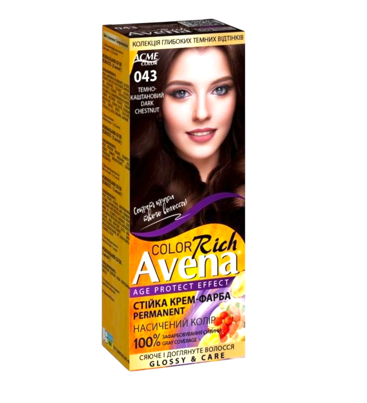 Стойкая крем-краска для волос Acme Color AVENA 043 Темно-каштановый